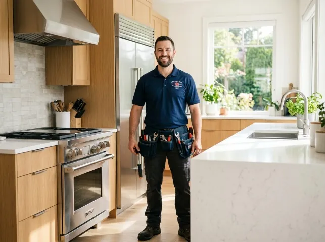 Appliance Repair Hero technician in a Arnold, MO kitchen after an appliance repair